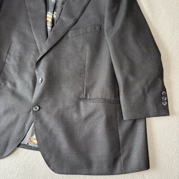 Holland & Sherry Blazer Men’s XXL Black Wool Sport Coat Car Print Lining Luxury - Picture 7 of 16
